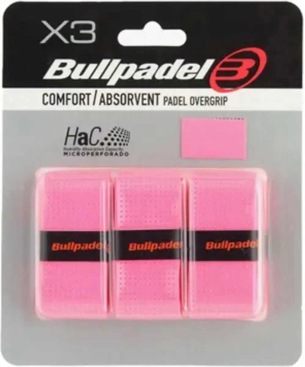 Bullpadel Overgrip GB-1201 (padel) 3 stuks Kleur : Roze Neon