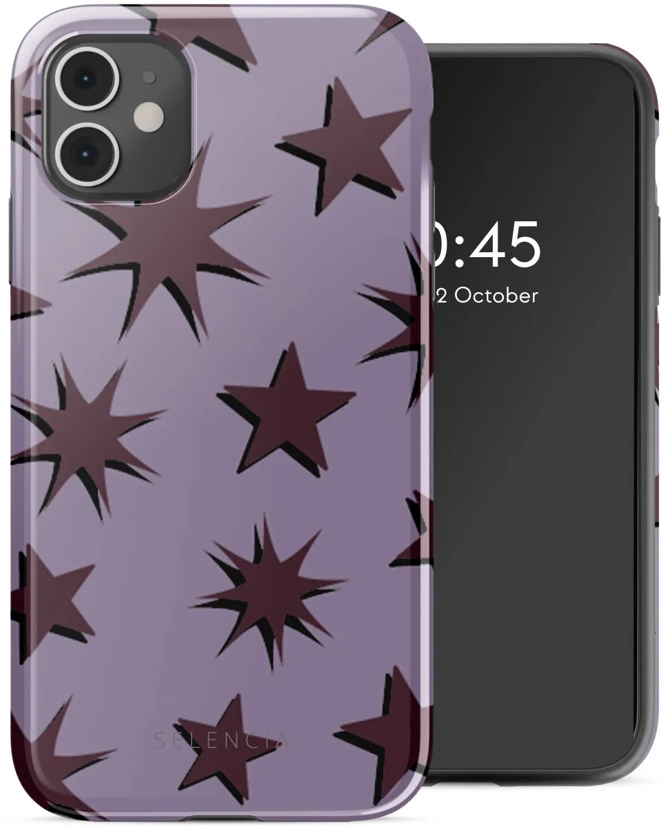 Selencia Hoesje iPhone 11 Stars Plum Lilac