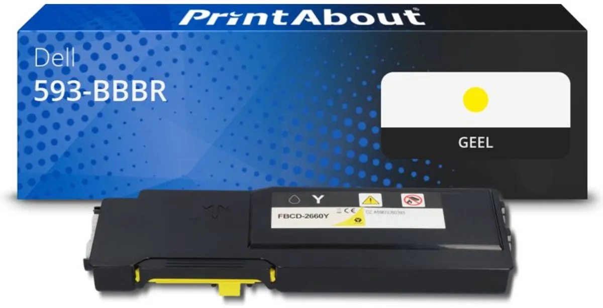 PrintAbout Dell YR3W3 593-BBBR Toner Geel