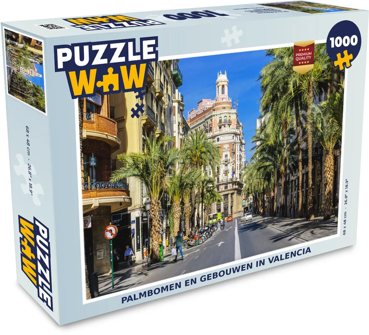 PuzzleWow Palmboom Valencia Legpuzzel 1000 Stuks - Multicolor