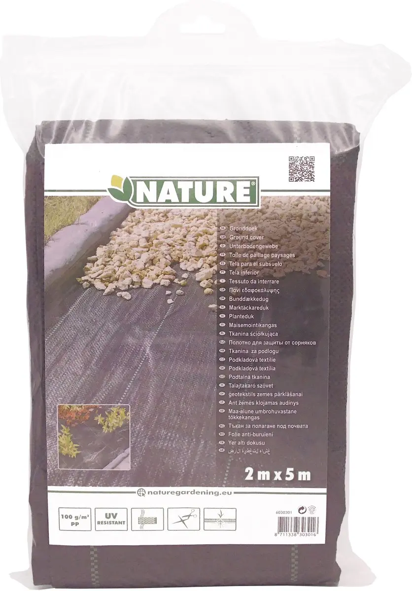 Nature Gronddoek 2x5m 100g/m² - Anti-wortel - Zwart - afbeelding 5 van 6