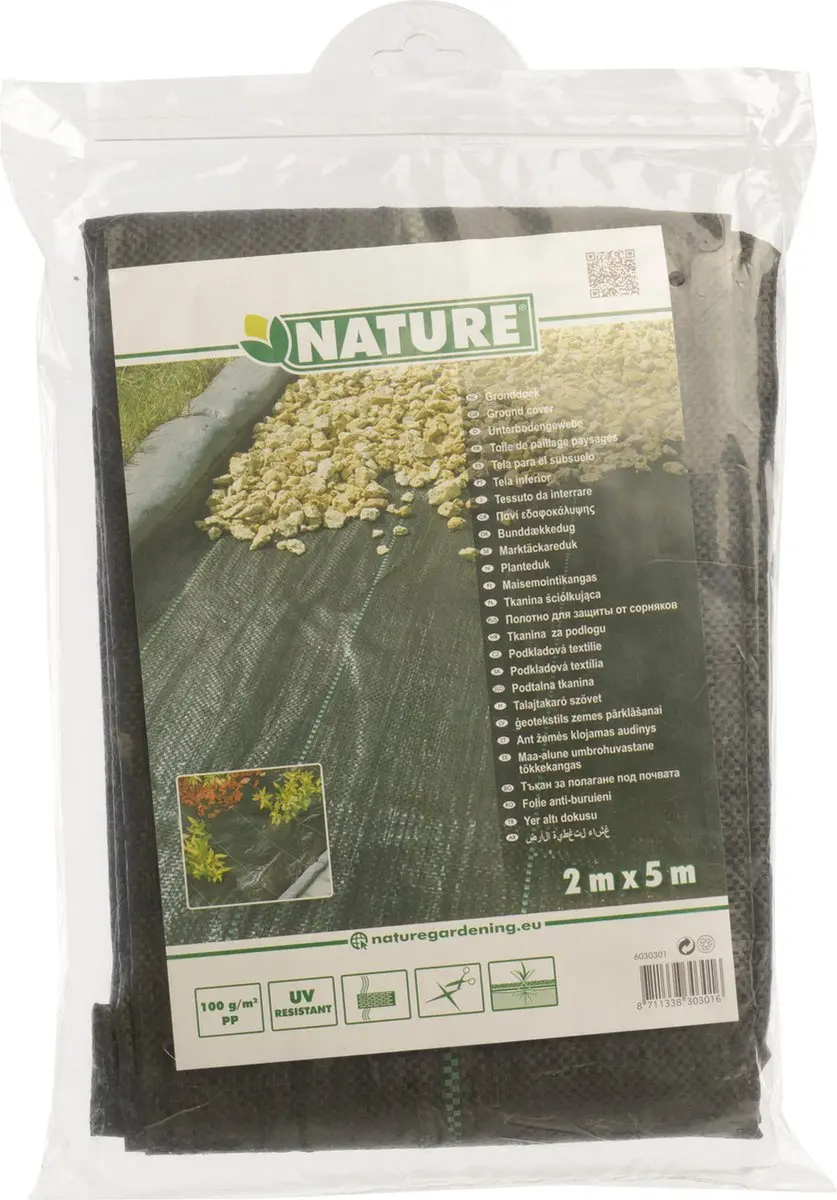 Nature Gronddoek 2x5m 100g/m² - Anti-wortel - Zwart - afbeelding 4 van 6