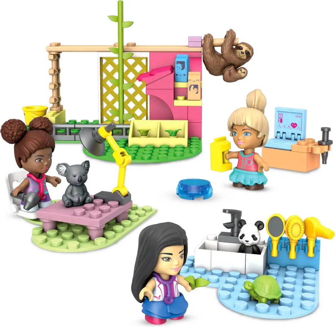 Barbie Mega Dierenverzorging Bouwset - 5 Figuren - 97 Stenen - Meerkleurig - afbeelding 3 van 6