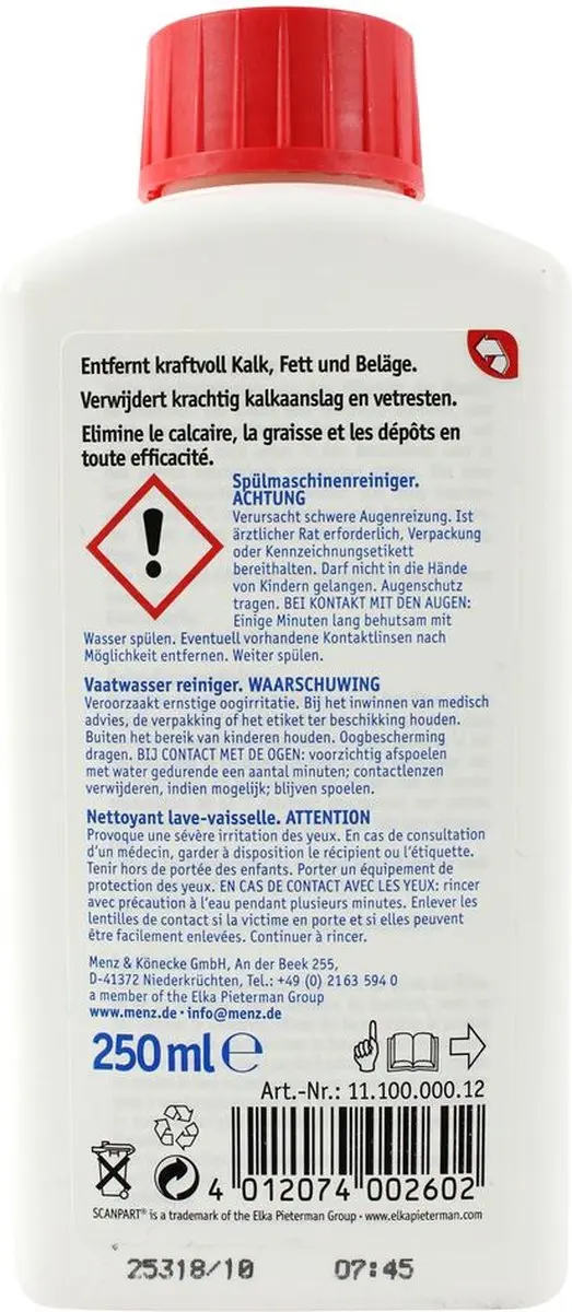 Scanpart Vaatwasserreiniger 250ml - o.a. AEG/Bosch/Miele - afbeelding 6 van 6