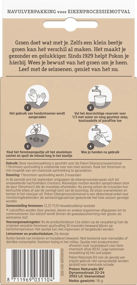 Pokon Eikenprocessiemotval Navul - 1 Feromooncapsule - afbeelding 3 van 4