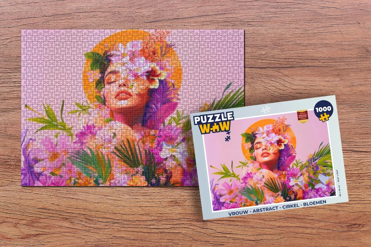PuzzleWow Abstract Bloemen Legpuzzel 1000 Stuks