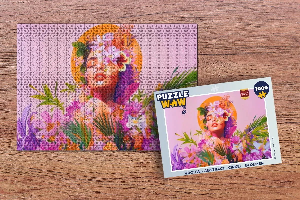 PuzzleWow Abstract Bloemen Legpuzzel 1000 Stuks