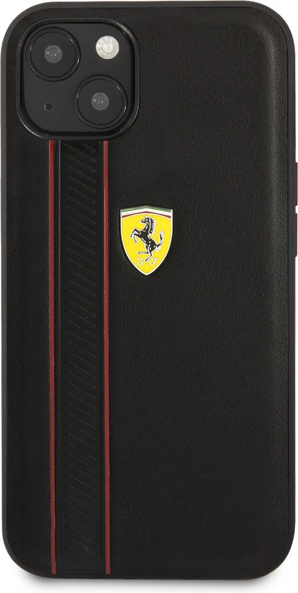 Ferrari Leather Back Cover iPhone 13 - Zwart - MPN 3666339025809
