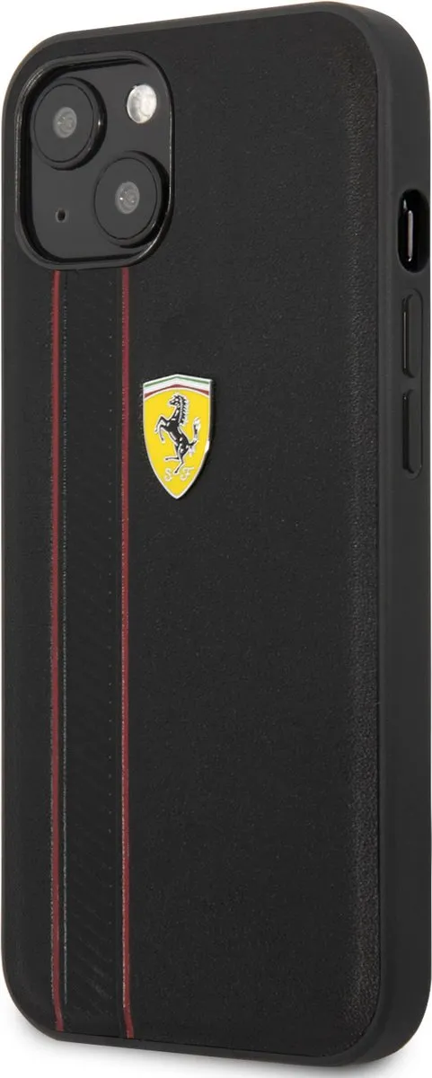 Ferrari Leather Back Cover iPhone 13 - Zwart - MPN 3666339025809