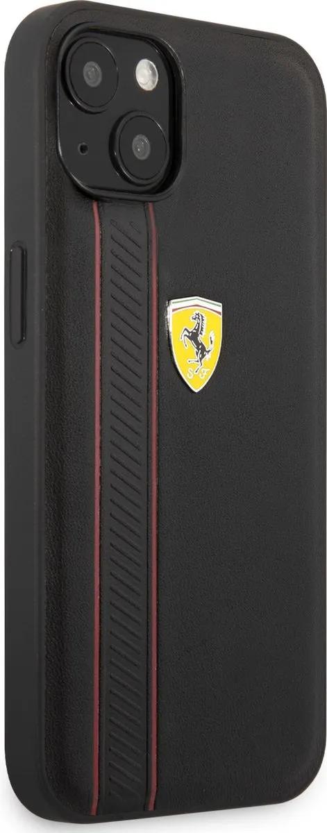 Ferrari Leather Back Cover iPhone 13 - Zwart - MPN 3666339025809