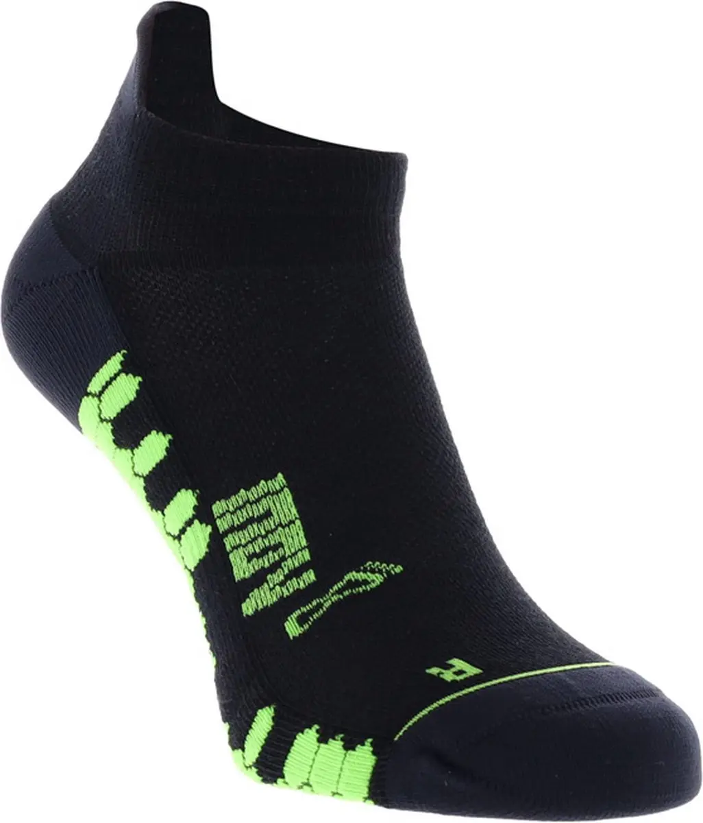 Trailfly Ultra Sock Low Zwart/Groen Hardloopsokken Laag- Hardloopsokken