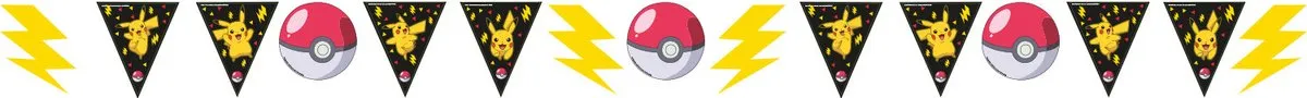 Pokémon Slinger 330x180cm - Zwart/Geel
