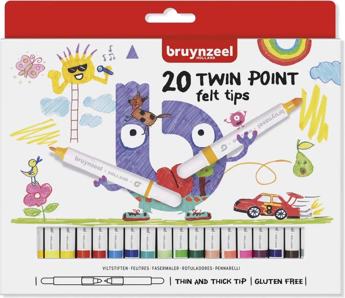 Bruynzeel Inspiring Young 20 Viltstiften - Assorti - afbeelding 3 van 4