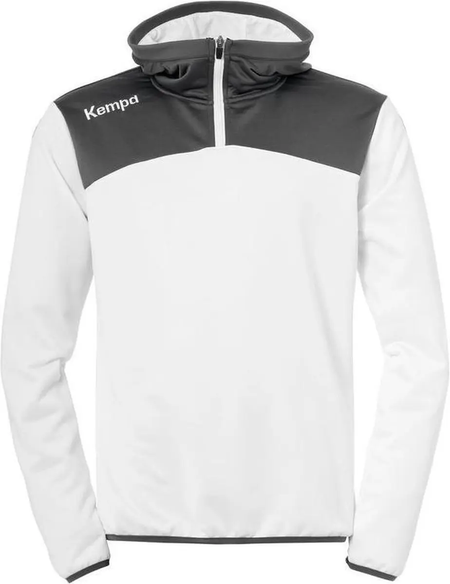 Kempa Emotion 2.0 Hoody met 1-4 Rits Wit-Antraciet Maat S