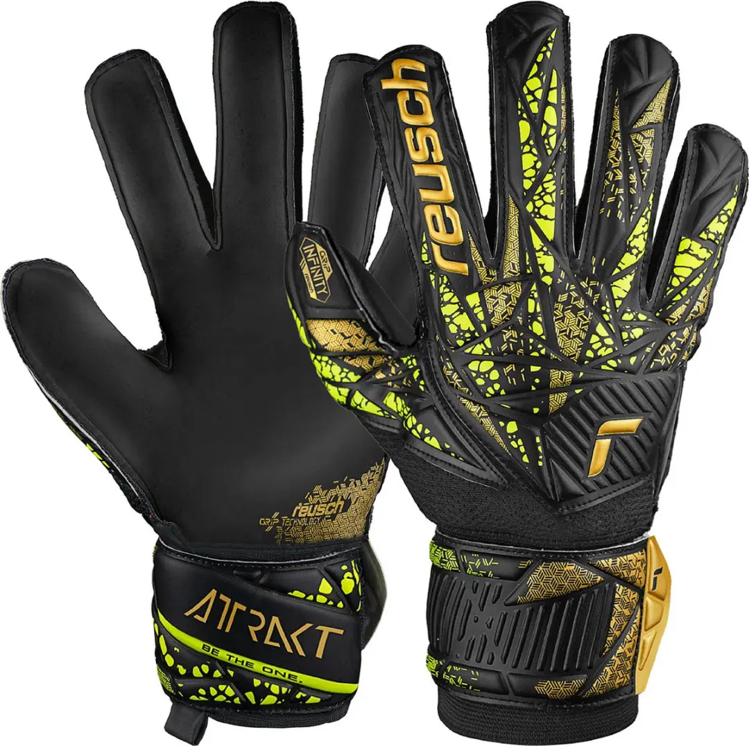 Reusch Attrakt Infinity Finger Support Keepershandschoenen - Maat 9 - Geelgoudzwart