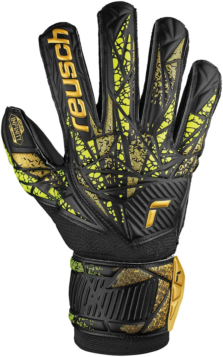 Reusch Attrakt Infinity Finger Support Keepershandschoenen - Maat 9 - Geelgoudzwart