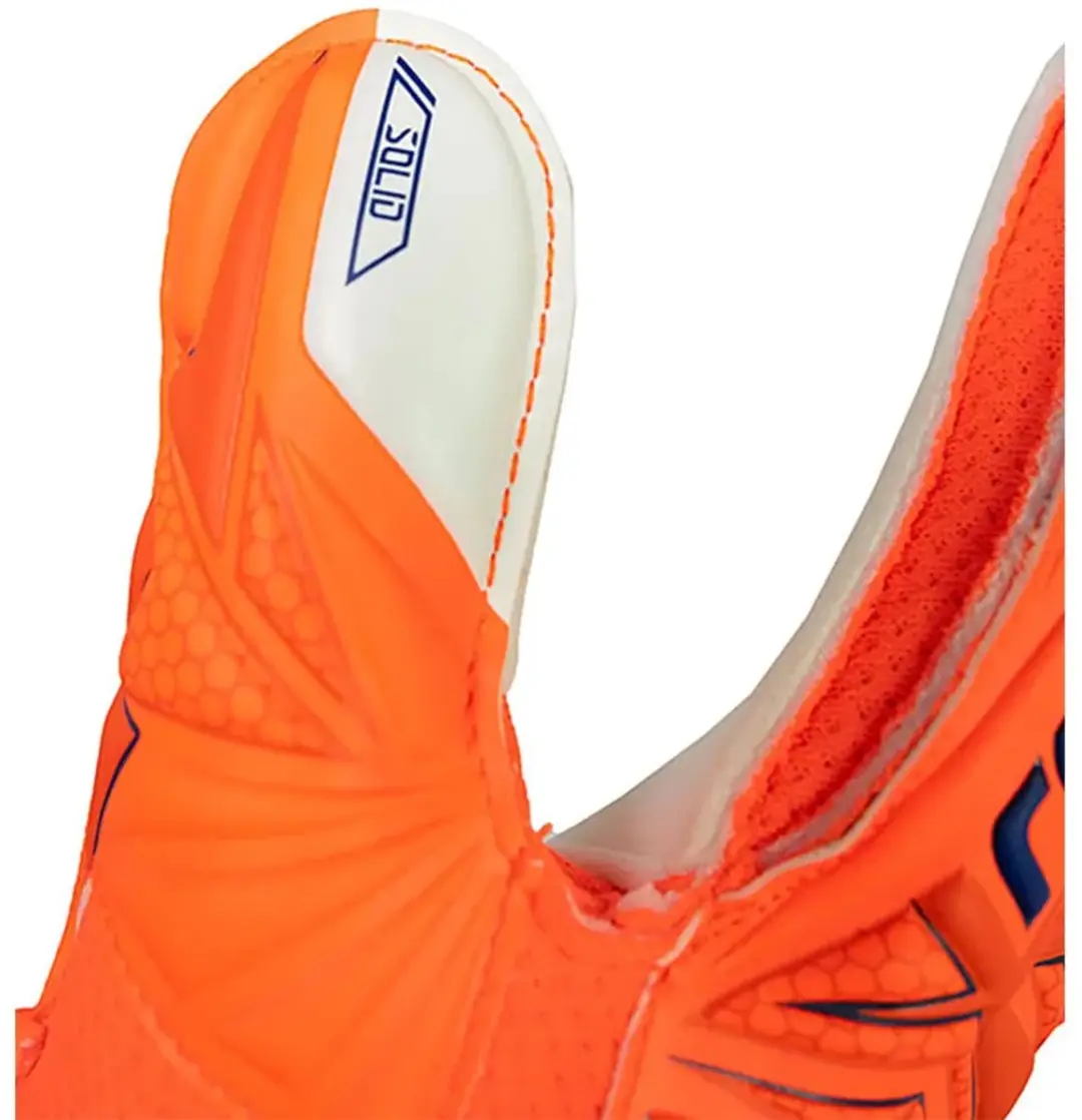 Reusch Attrakt Solid Finger Support Kinderhandschoenen - Schokkend oranje/blauw - Maat 4