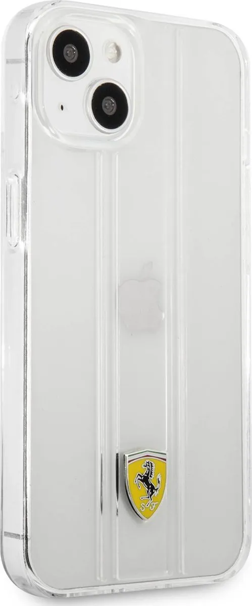 Ferrari 3D Stripes Backcover iPhone 13 - Transparant