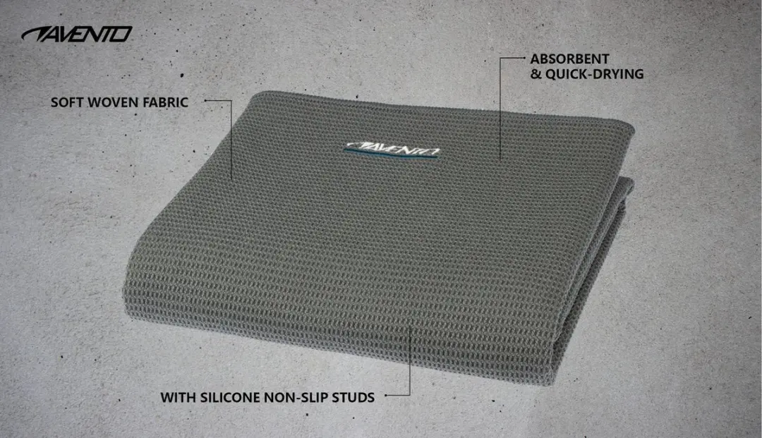 Avento Yogahanddoek Grijs - Anti-Slip & Absorberend