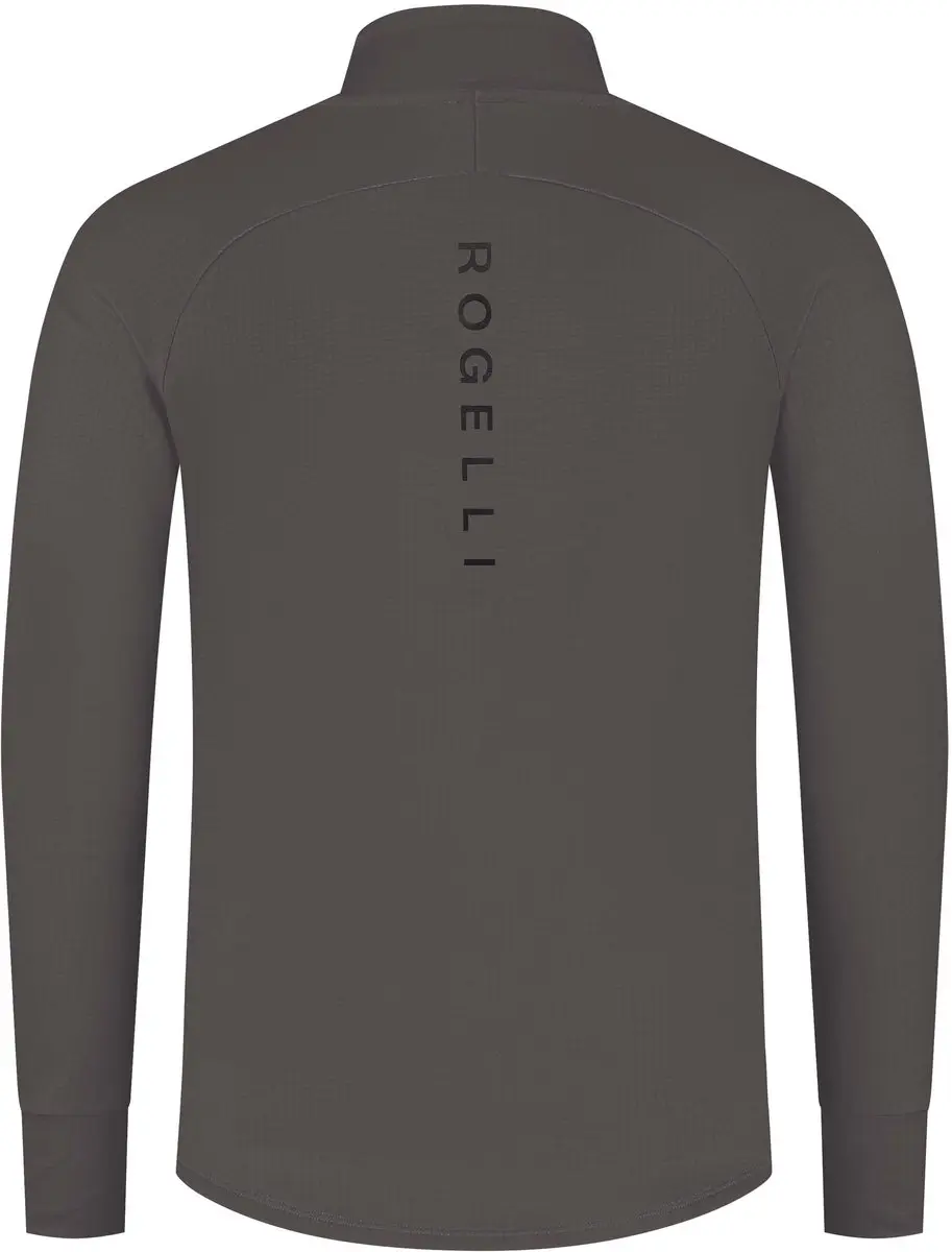 Rogelli Essential Heren Hardloopshirt Lange Mouw - Rits - Donkergrijs L - afbeelding 6 van 6