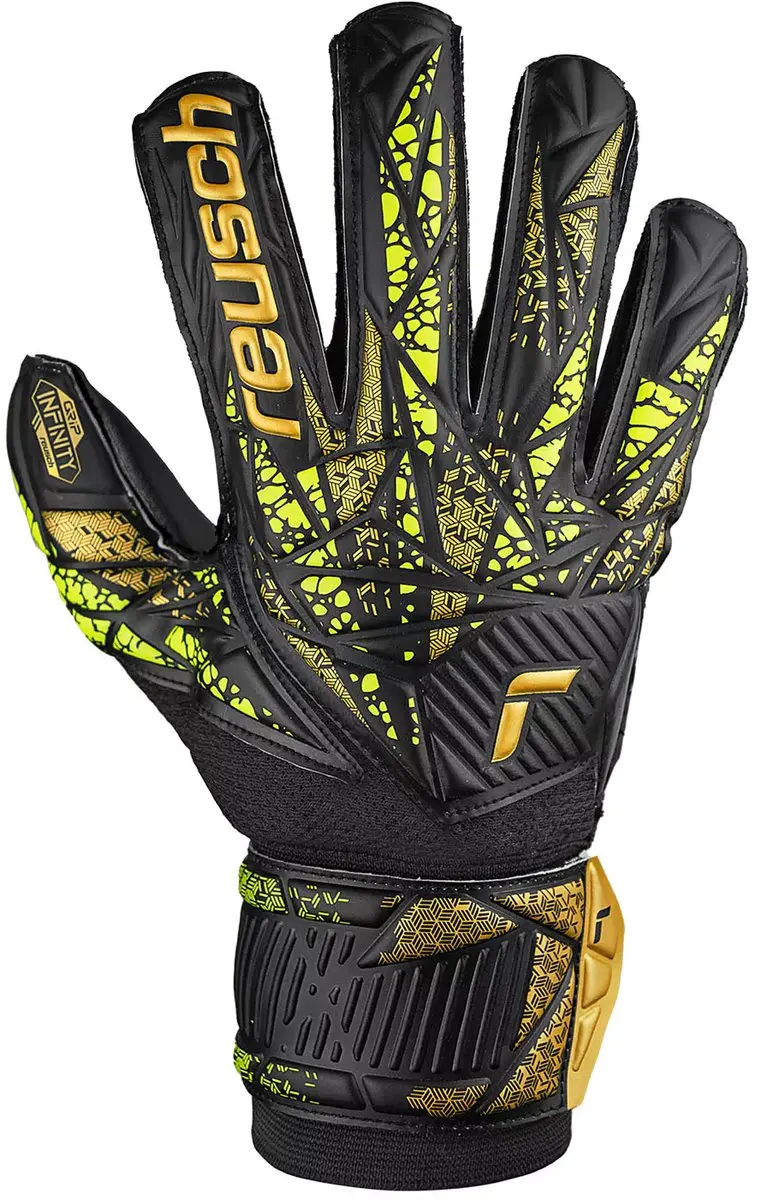 Reusch Attrakt Infinity Finger Support Keepershandschoenen 10 - Geelgoudzwart