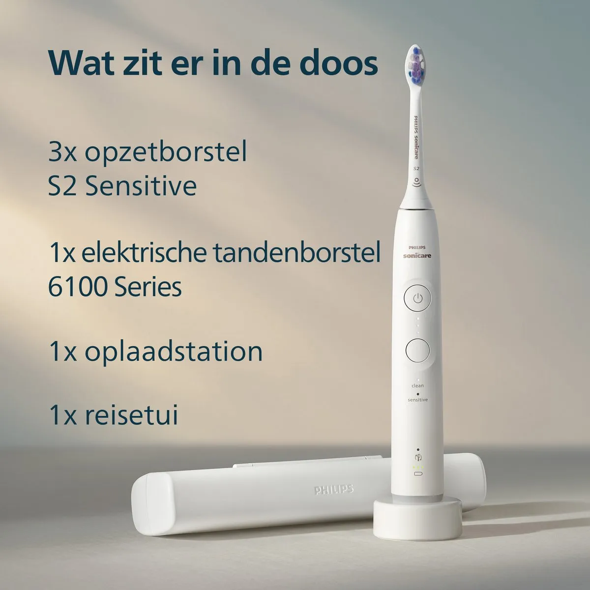 Philips Sonicare 6100 HX7400/02 Elektrische Tandenborstel - Wit - afbeelding 6 van 6