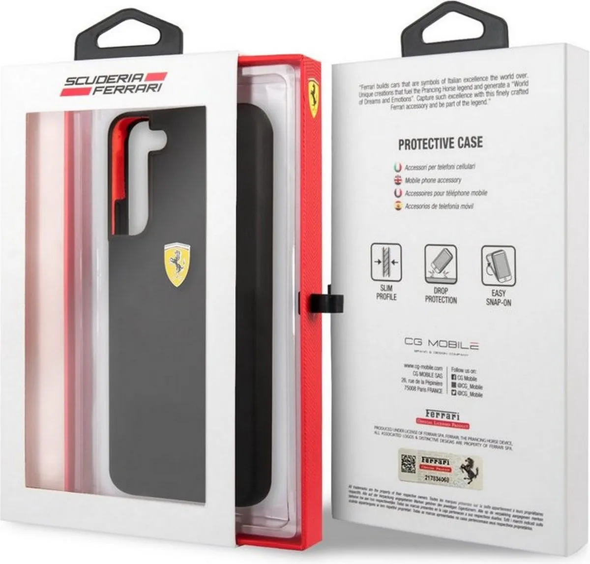 Ferrari SF Silicone Hoes Samsung Galaxy S22 Plus - Zwart