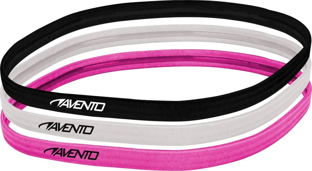 Avento Sporthaarband - 3 Stuks - Roze/Zwart/Wit