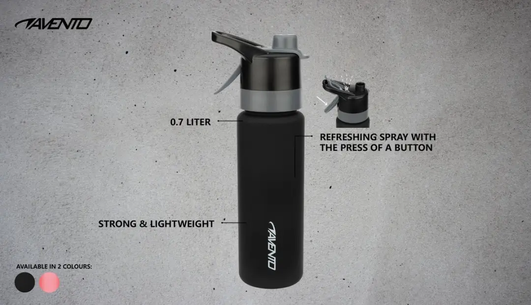 Avento Drinkfles Spray 0.7L - Zwart/Grijs