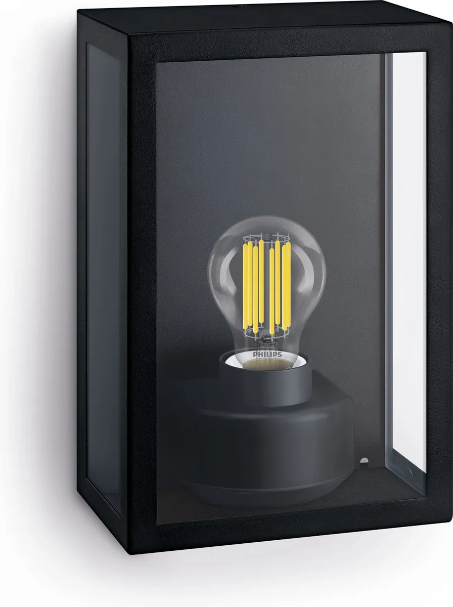 Philips Alzor Wandlamp E27 - Zwart