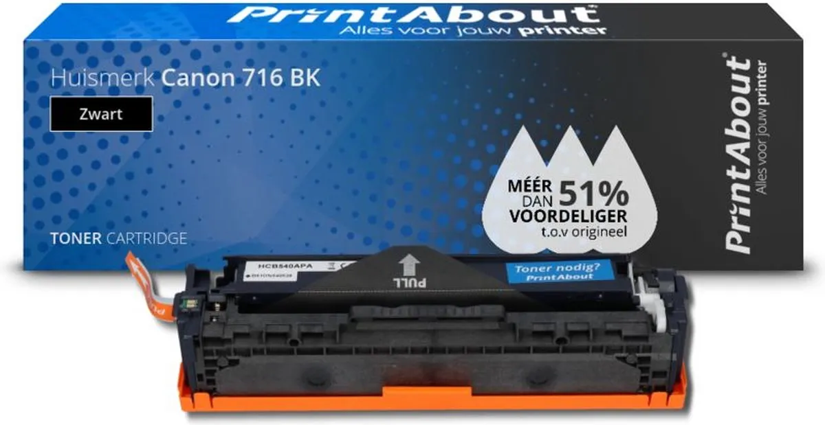 PrintAbout 716 BK-PA Toner - Zwart - 2.500 pagina's