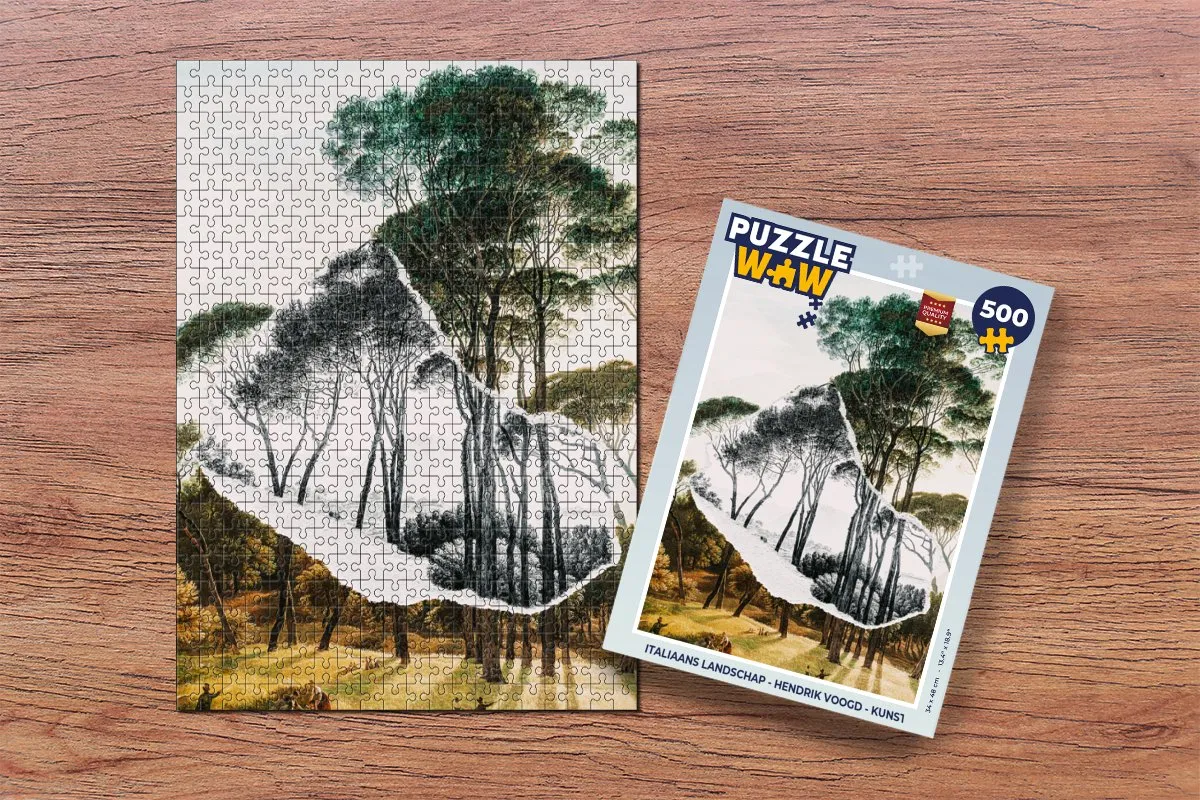 PuzzleWow Hendrik Voogd Italiaans Landschap - Legpuzzel 500 Stuks - Multicolor