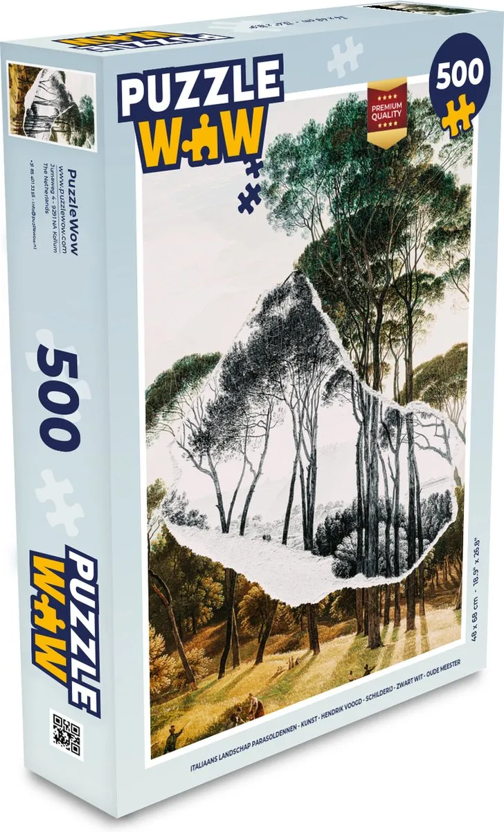 PuzzleWow Hendrik Voogd Italiaans Landschap - Legpuzzel 500 Stuks - Multicolor