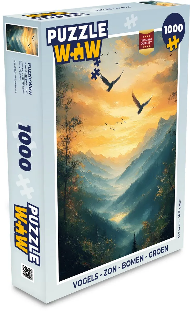 PuzzleWow Vogels - Bergen Legpuzzel 1000 Stuks