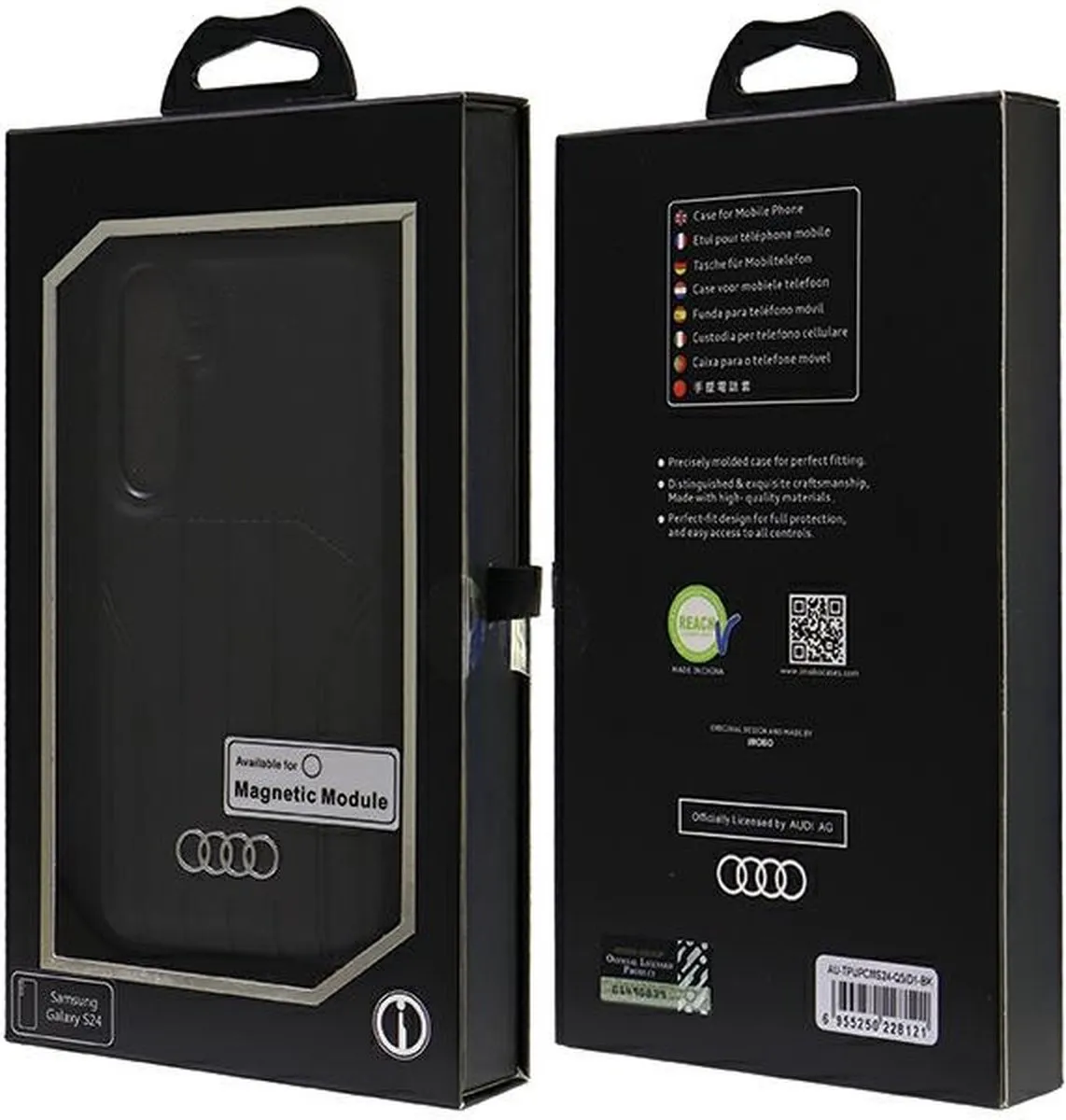 Audi Kunstleer MagSafe S24 S921 Koffer - 1 Telefoon - Zwart - afbeelding 6 van 6