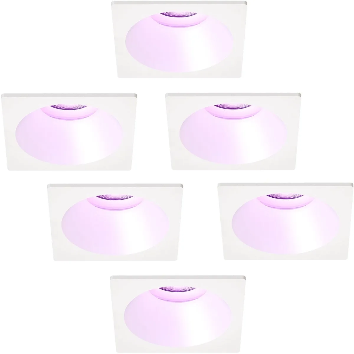 Ledvion 6x Smart LED Inbouwspot 81x81mm RGBW GU10