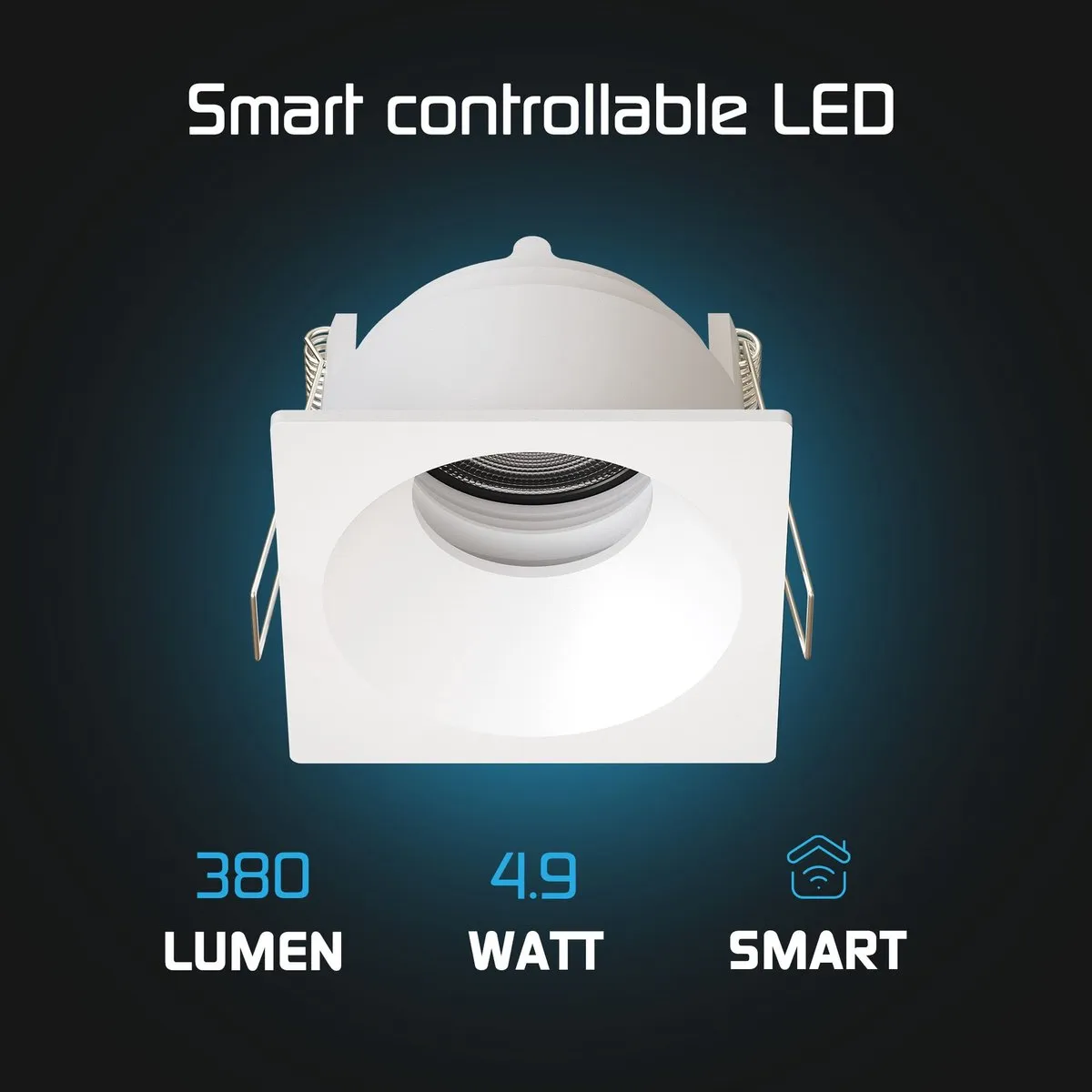 Ledvion 6x Smart LED Inbouwspot 81x81mm RGBW GU10 - 4.9W - Wit