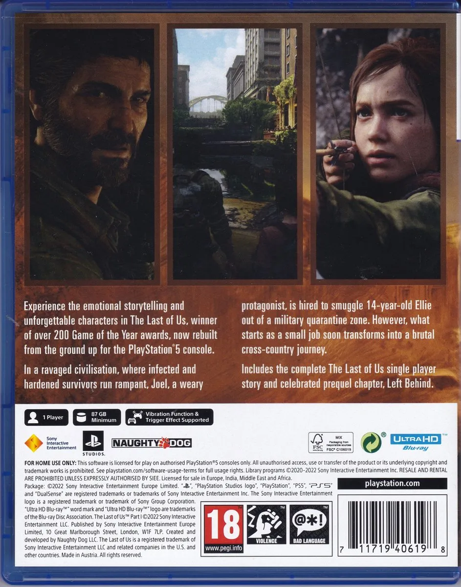 Sony PlayStation The Last of Us Part 1 PS5