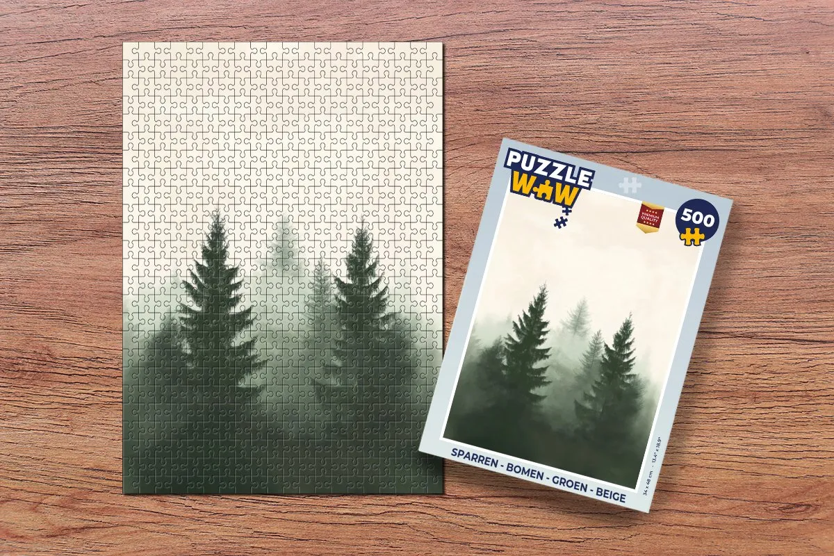 PuzzleWow Bomen Legpuzzel 500 Stuks - Groen/Beige
