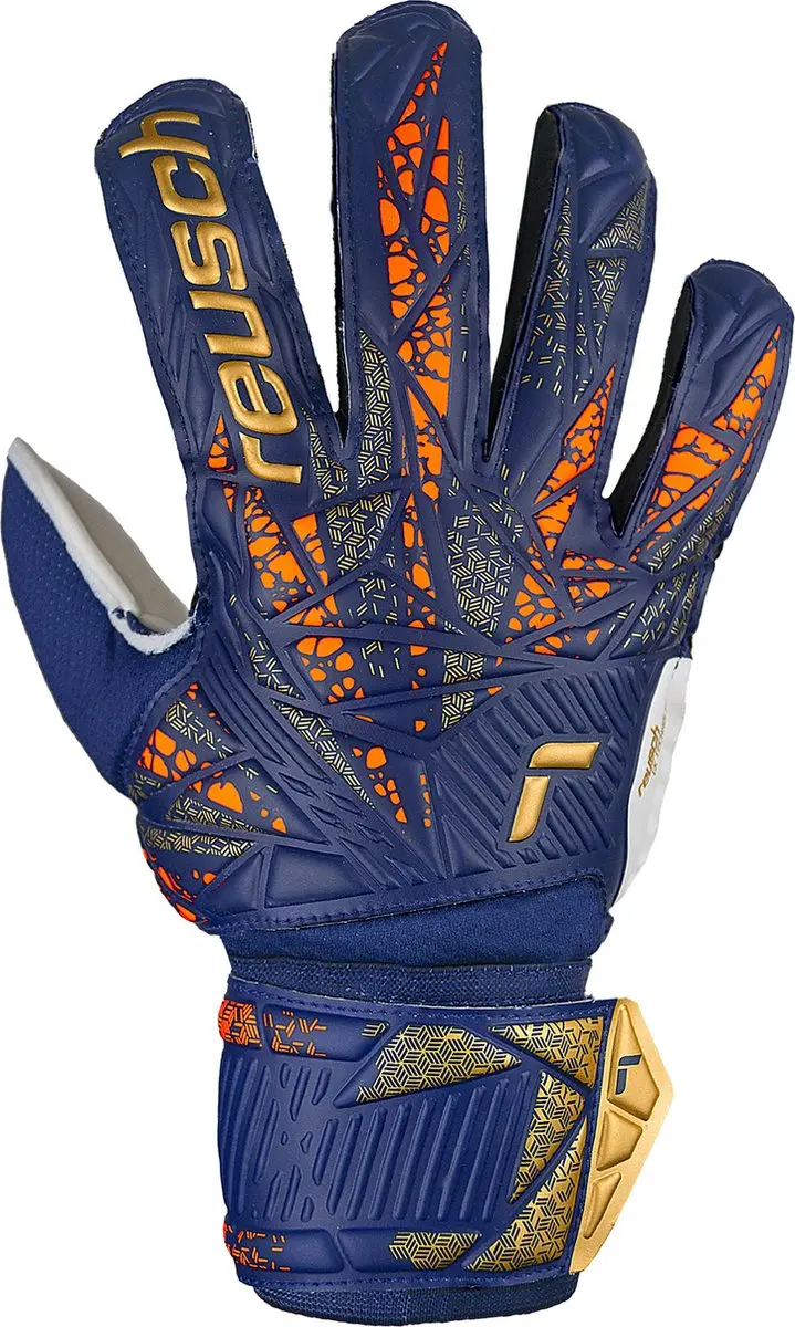 Reusch Attrakt Solid Keeperhandschoenen - Blauw-goud - Maat 9 - afbeelding 3 van 6