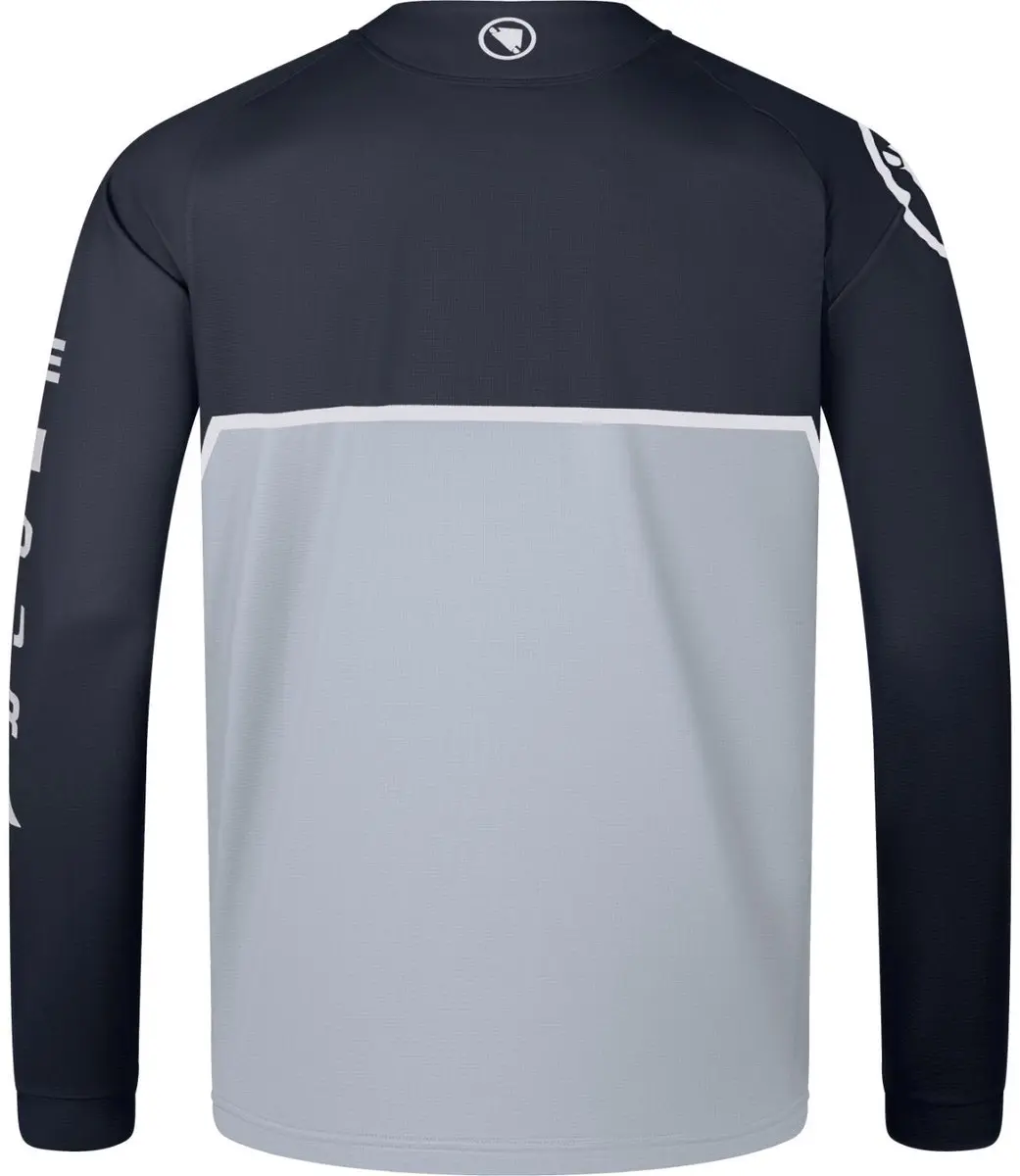 Endura Singletrack Core Printed LS Jersey - XL - Zwart/Grijs