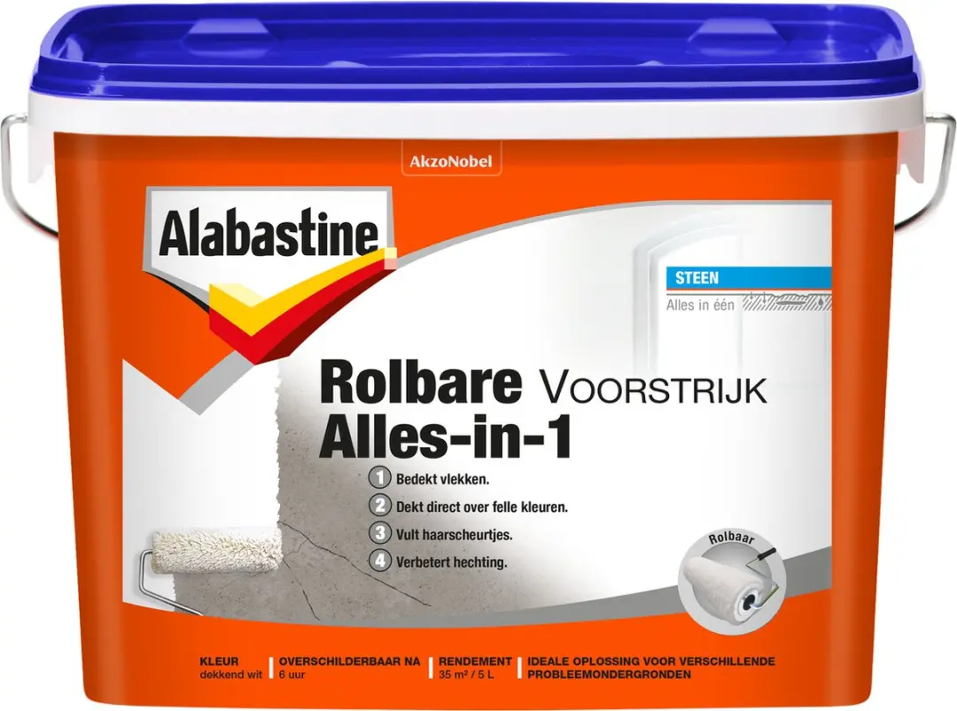 Alabastine Rolbare Voorstrijk 4-in-1 5L - Wit - afbeelding 2 van 4