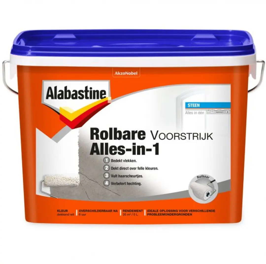 Alabastine Rolbare Voorstrijk 4-in-1 5L - Wit - afbeelding 3 van 4