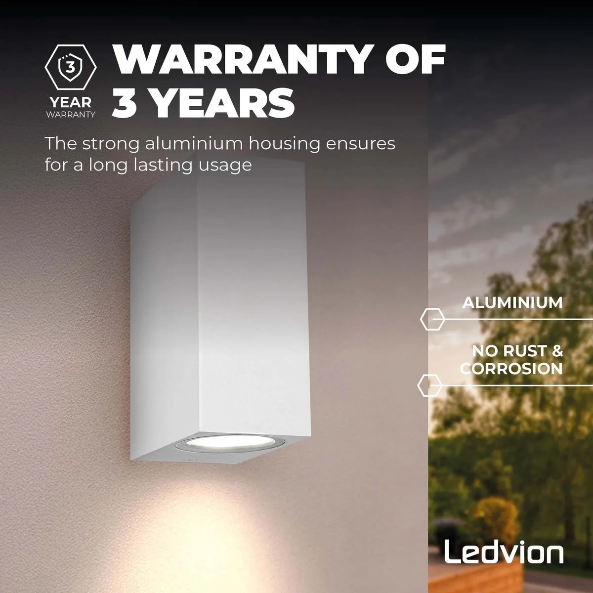 LEDVION Cube Wandlamp 2x0.5W 2700K - IP54