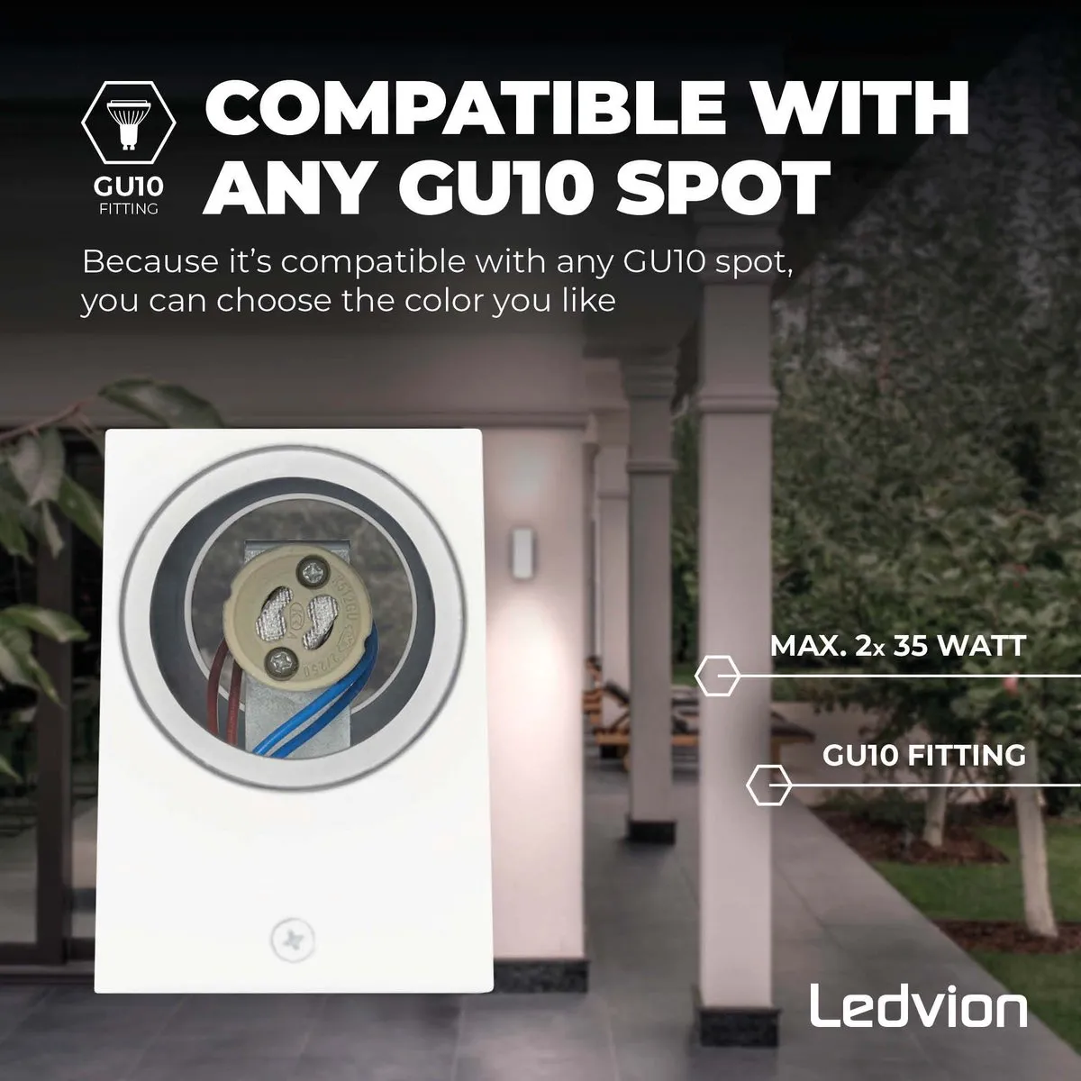 LEDVION Cube Wandlamp 2x0.5W 2700K - IP54