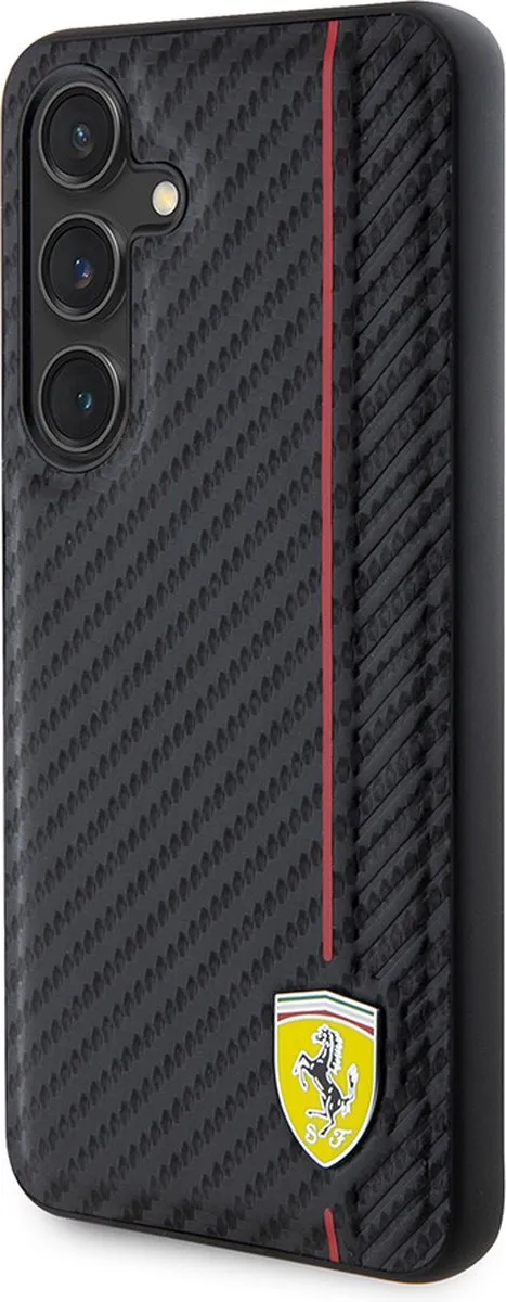 Ferrari Backcase Hoesje Samsung Galaxy S24+ - Effen Zwart
