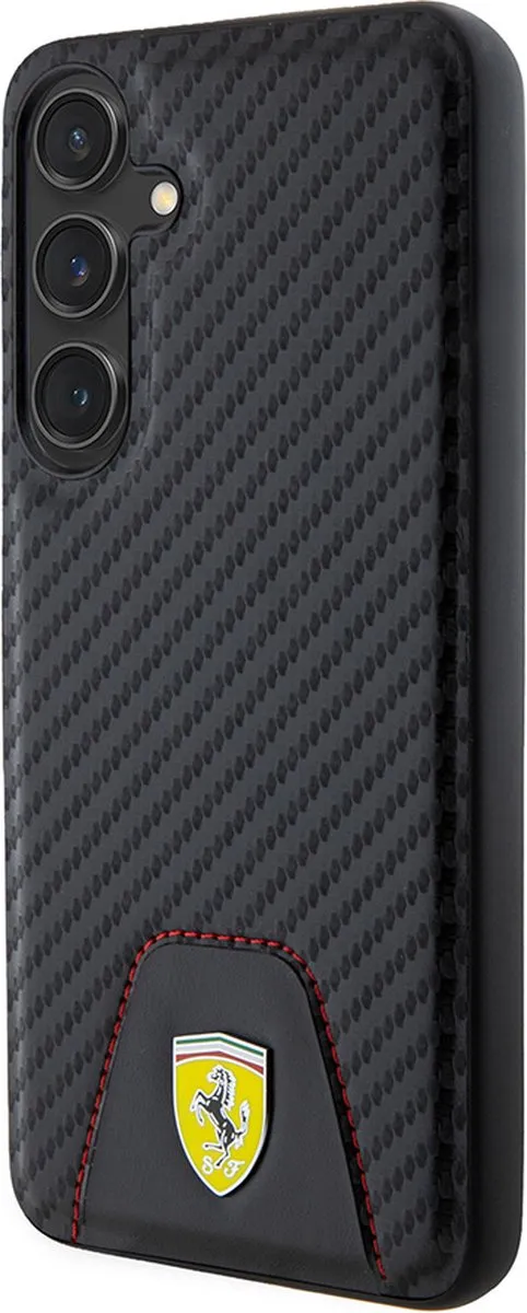 Ferrari Backcase Hoesje Samsung Galaxy S24+ - Effen Zwart