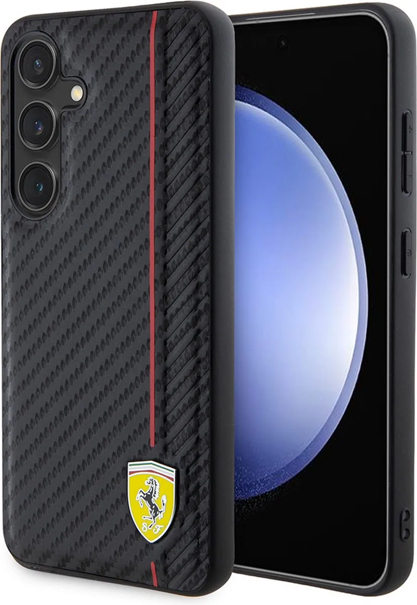 Ferrari Backcase Hoesje Samsung Galaxy S24+ - Effen Zwart
