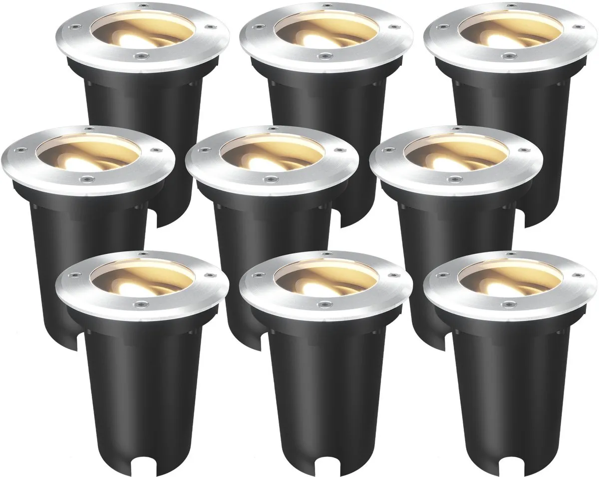 Ledvion 9X LED Grondspot GU10 RVS