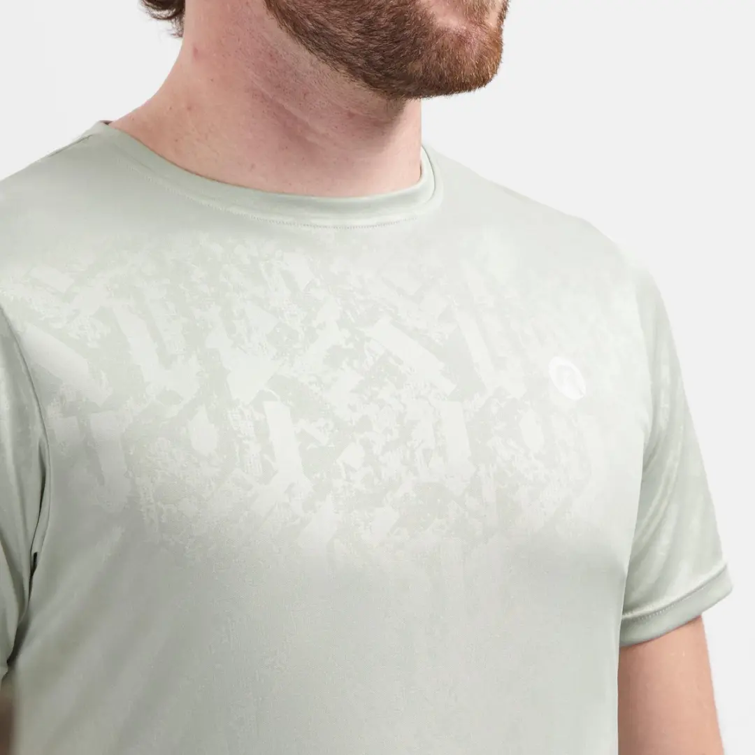 Rogelli Motion Heren Hardloopshirt - Korte Mouw - Grijs/Groen